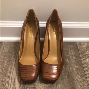Nine West Brown Block Heel Pumps